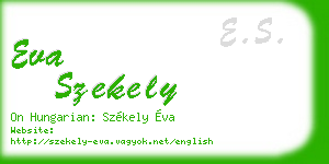 eva szekely business card