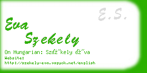 eva szekely business card